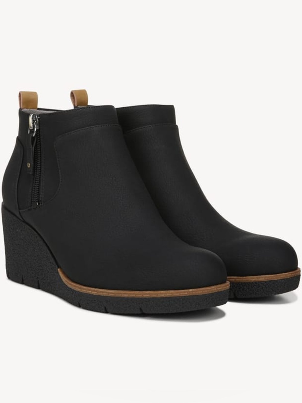 NWOB Dr. Scholl's Bianca Bootie Wedge Heel Black - Size 8W